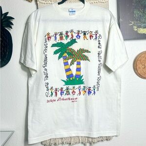 Vintage 90s Roots Rasta Reggae Rhythm T-shirt Large White Moyel Tee Ocean Beach